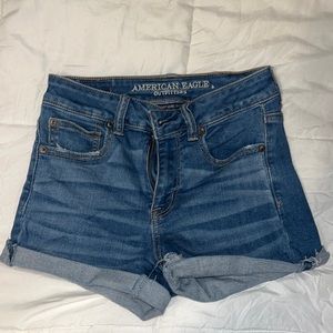 Medium wash American eagle shorts